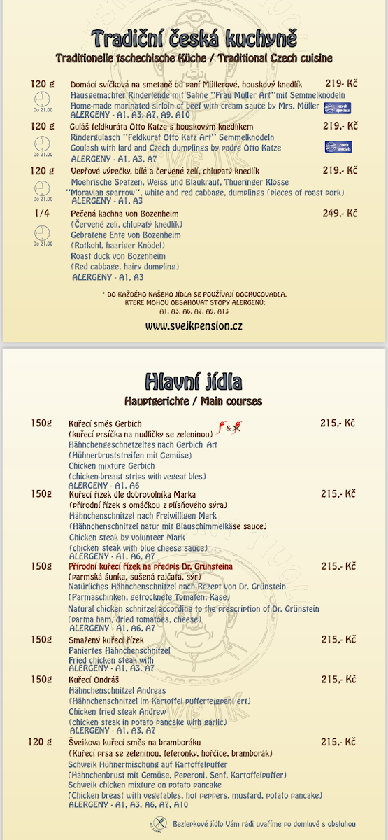 Menu Svejk Restaurant A Pension Tivoli-3